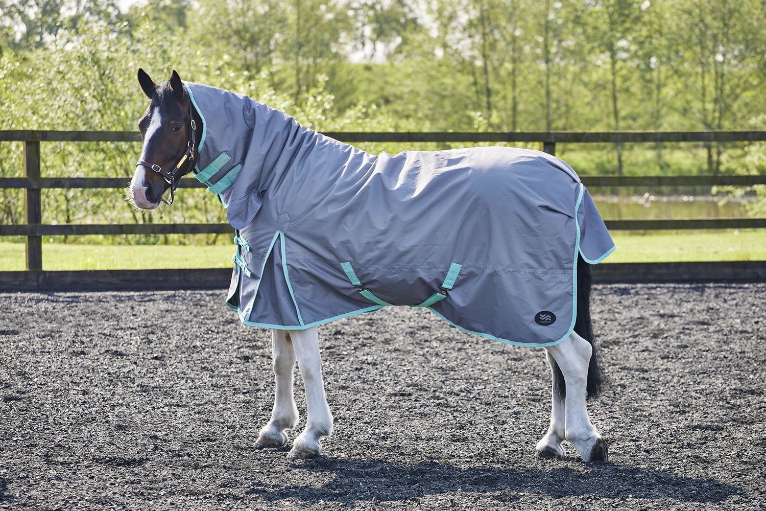 Firefoot Fixed Neck 200g Turnout Rug - Grey/Sage Firefoot Fixed Neck 200g Turnout Rug - Grey/Sage