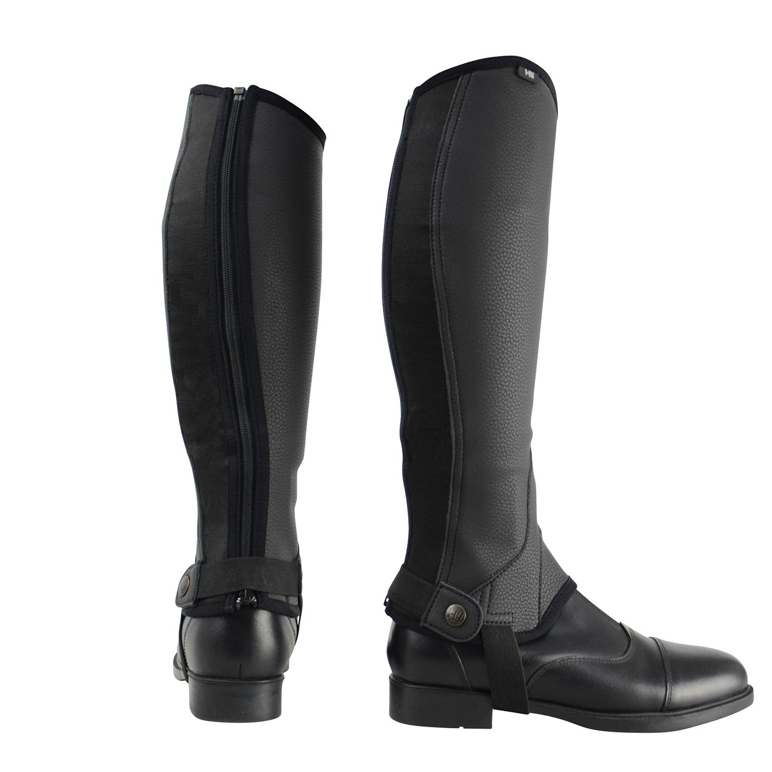 Hy Equestrian Synthetic Combi Leather Chaps Hy Equestrian Synthetic Combi Leather Chaps