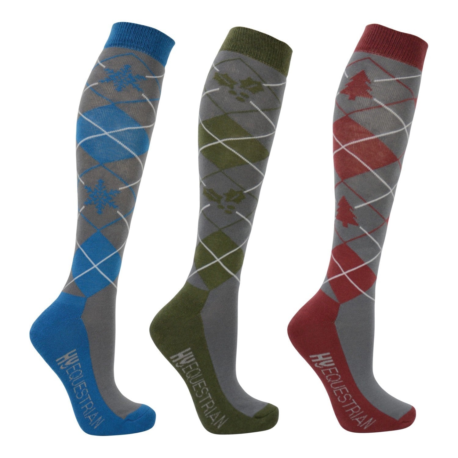 Hy Equestrian Christmas Argyle Socks (Pack of 3) Hy Equestrian Christmas Argyle Socks (Pack of 3)