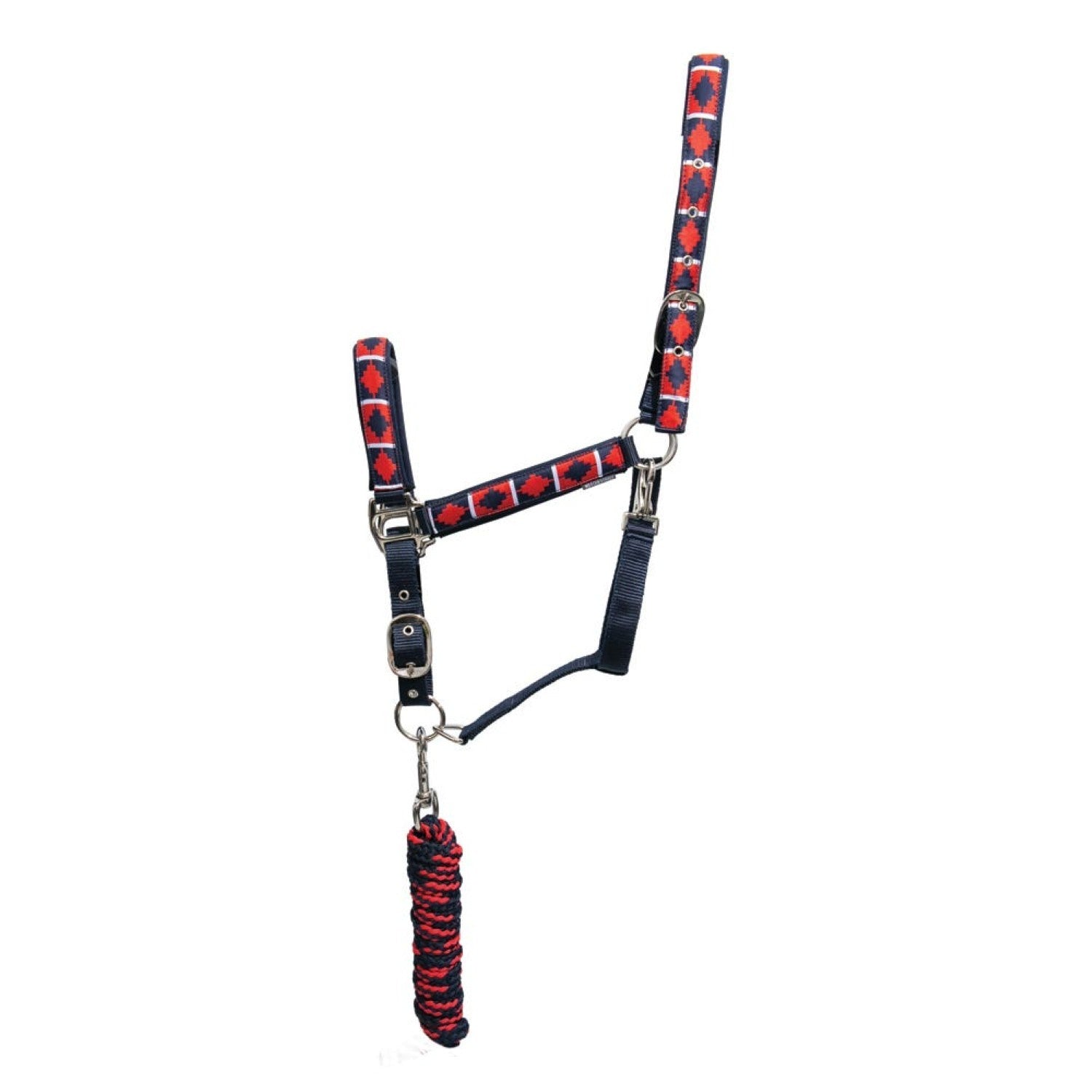Hy Equestrian Woven Polo Head Collar and Lead Rope Hy Equestrian Woven Polo Head Collar and Lead Rope