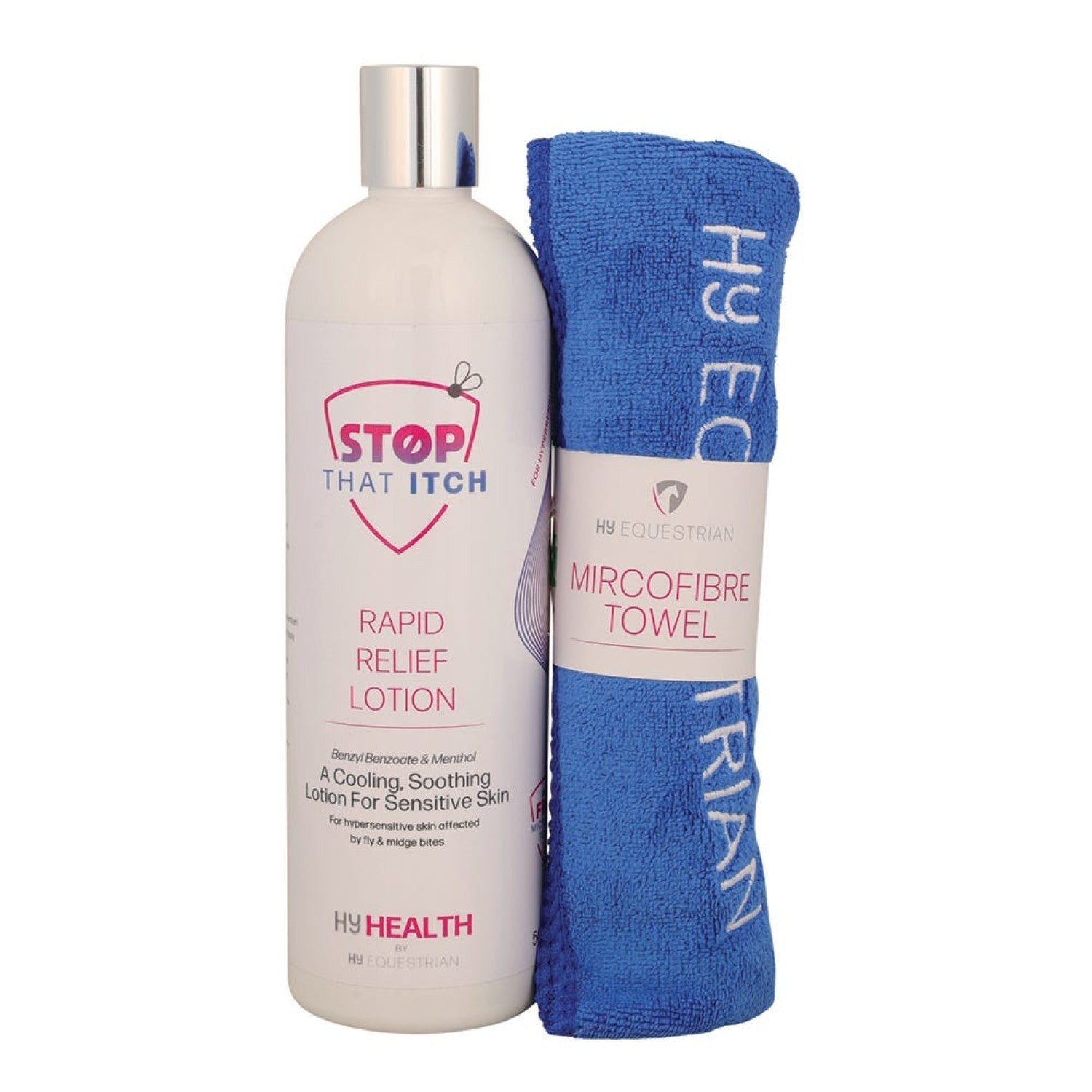 HyHEALTH STOP THAT ITCH! Rapid Relief Lotion with Microfibre Towel by Hy Equestrian HyHEALTH STOP THAT ITCH! Rapid Relief Lotion with Microfibre Towel by Hy Equestrian