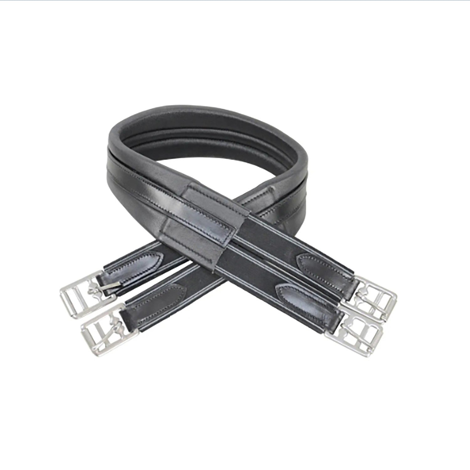 Hy Equestrian Leather Padded Atherstone Girth - Elasticated Both Ends - 40 Hy Equestrian Leather Padded Atherstone Girth - Elasticated Both Ends - 40