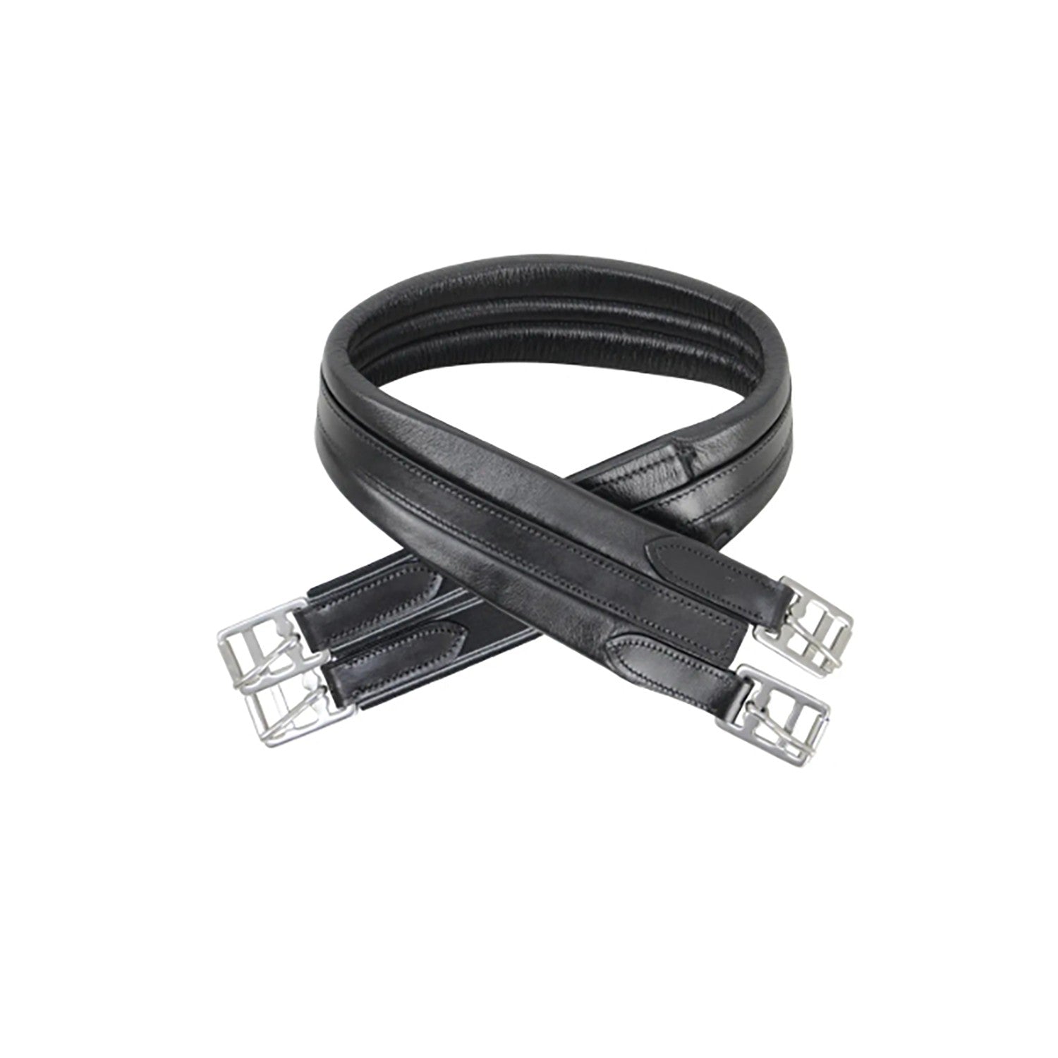 Hy Equestrian Leather Padded Atherstone Girth - Elasticated One End - 42 Hy Equestrian Leather Padded Atherstone Girth - Elasticated One End - 42