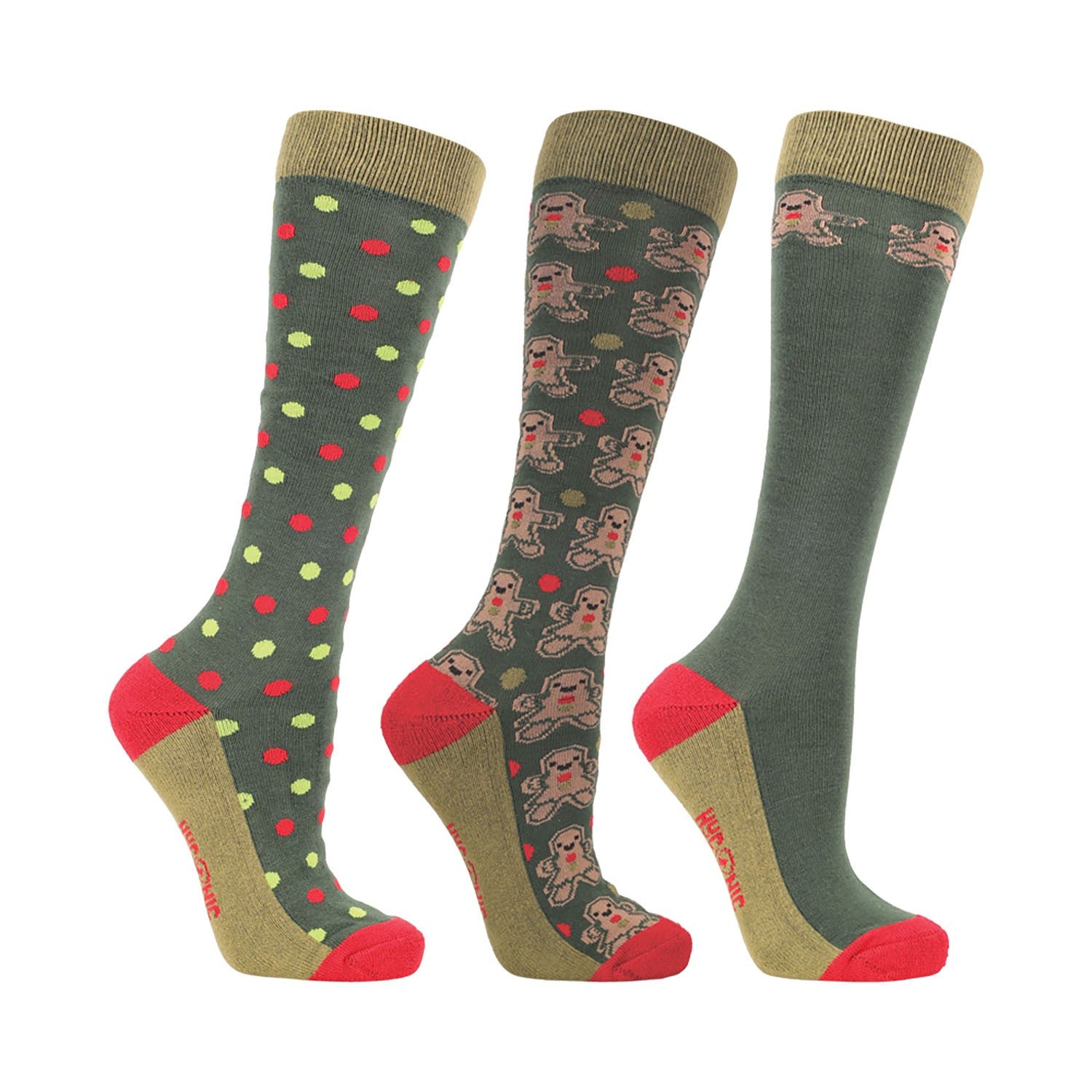 HYCONIC Christmas Gingerbread Socks by Hy Equestrian (Pack of 3) HYCONIC Christmas Gingerbread Socks by Hy Equestrian (Pack of 3)
