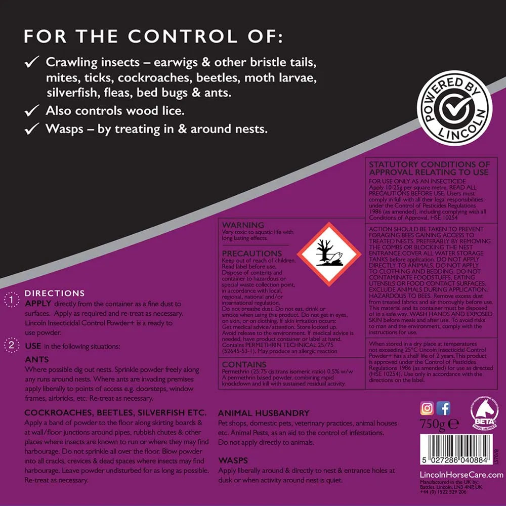 Lincoln Insecticidal Lice Control Powder+ Lincoln Insecticidal Lice Control Powder+