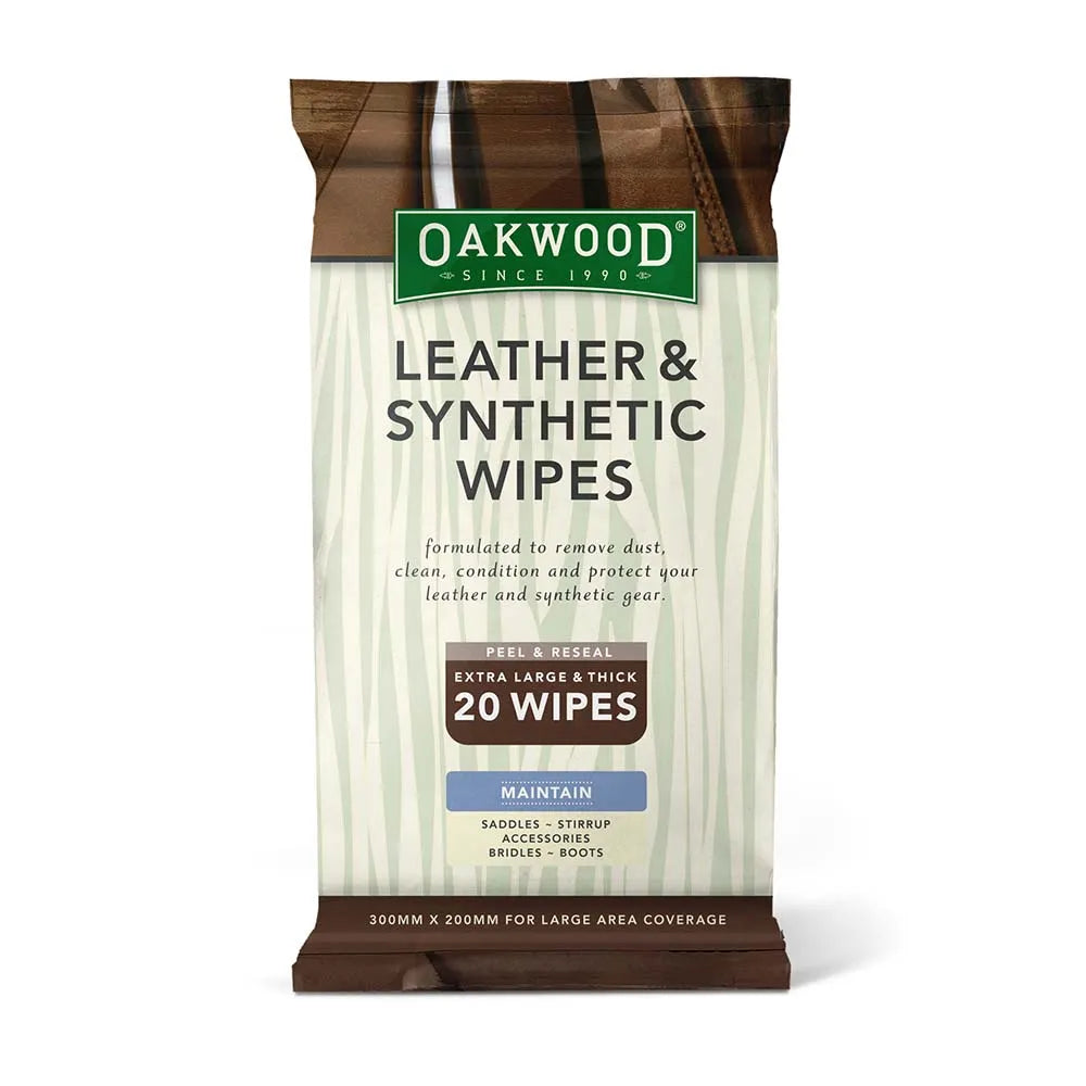 Oakwood Leather and Synthetic Wipes - 20 Wipes - 200 x 300mm Oakwood Leather and Synthetic Wipes - 20 Wipes - 200 x 300mm