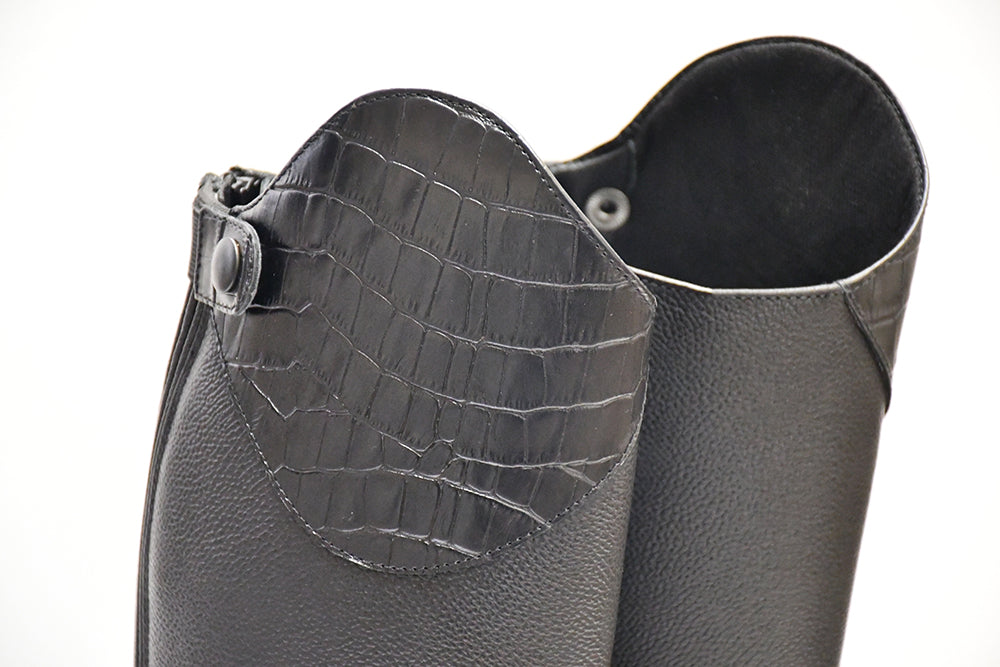 Rhinegold De-Luxe Leather Riding Boots With Mock Croc Trim Rhinegold De-Luxe Leather Riding Boots With Mock Croc Trim