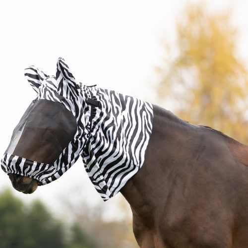 Hy Equestrian Sweet Itch Zebra Fly Mask Hy Equestrian Sweet Itch Zebra Fly Mask