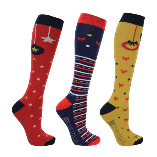 Hy Equestrian Christmas Decorations Socks (Pack of 3) Hy Equestrian Christmas Decorations Socks (Pack of 3)