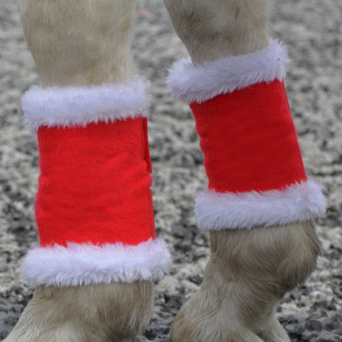 Hy Equestrian Christmas Santa Horse Leg Wraps (Set of 4) Hy Equestrian Christmas Santa Horse Leg Wraps (Set of 4)