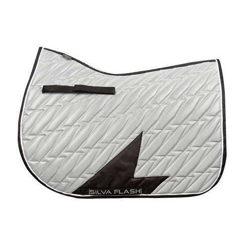 Silva Flash Reflective Saddle Pad by Hy Equestrian - Black/Reflective Silver Silva Flash Reflective Saddle Pad by Hy Equestrian - Black/Reflective Silver