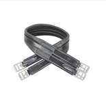Hy Equestrian Leather Padded Atherstone Girth - Elasticated Both Ends - 56